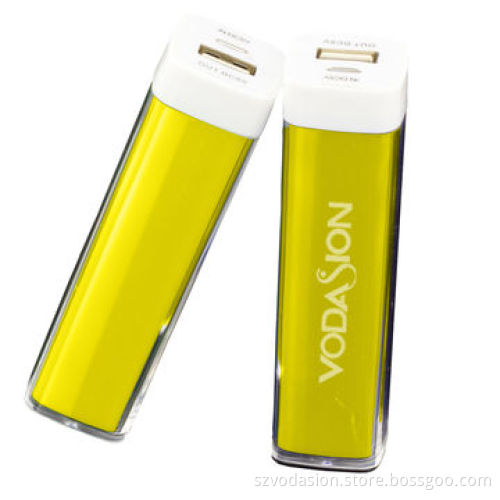 Top Quality Colorful Portable Lipstick Power Bank Charger with 2-light Indicators